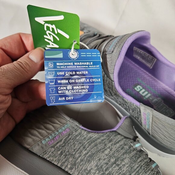 Skechers Slip-Ins Summits Dazzling Haze Gray Sneakers Women's Size 10 Vegan - Picture 8 of 11